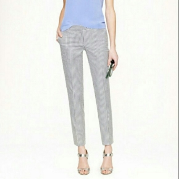 J. Crew Pants - Jcrew Seersucker Cropped Pants City Fit Zippers